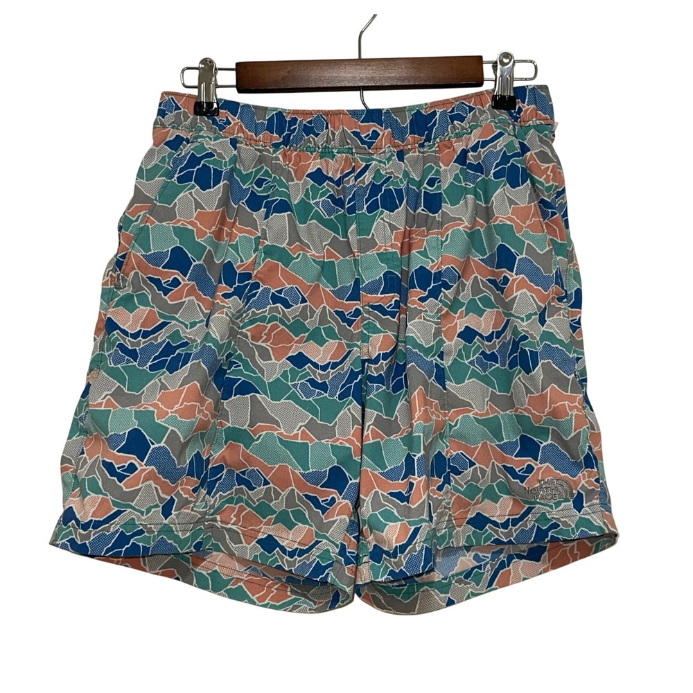 The North Face Board Swim Shorts Mens M Meld Mountain Multi Camo Print Flash Dry